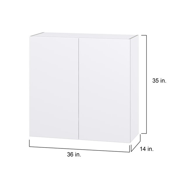 Hugo&Borg Lasalle 36 x 35 x 14.88-in Glacier White Door Wall Semi-Custom Cabinet