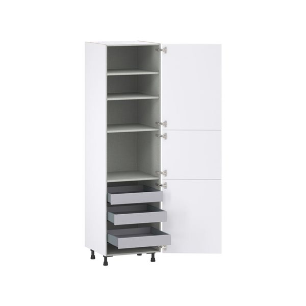 Hugo&Borg Lasalle 24 x 89.5 x 24.88-in Glacier White Door and Drawer Pantry Semi-Custom Cabinet