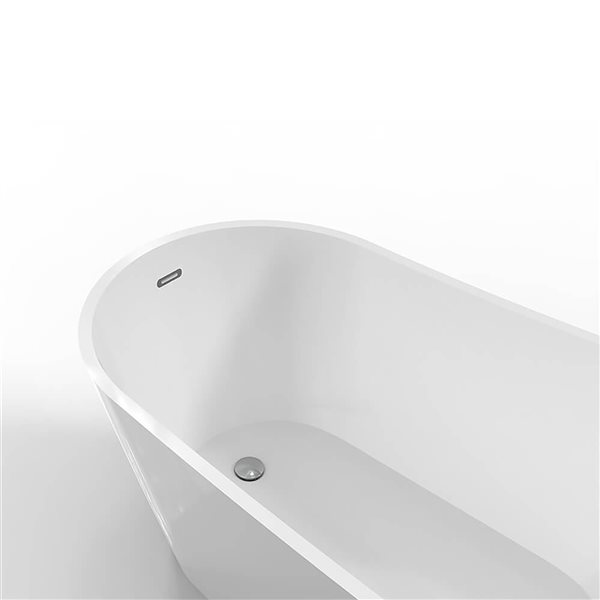 Baignoire autoportante ovale dans un rectangle en acrylique blanc Aubree de GEF 31 po l. x 59 po L.