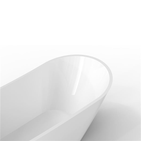 Baignoire autoportante ovale dans un rectangle en acrylique blanc Aubree de GEF 31 po l. x 59 po L.