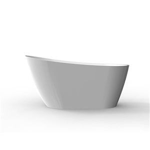 GEF Aubree 31-in W x 59-in L White Acrylic Oval In Rectangle Freestanding Bathtub
