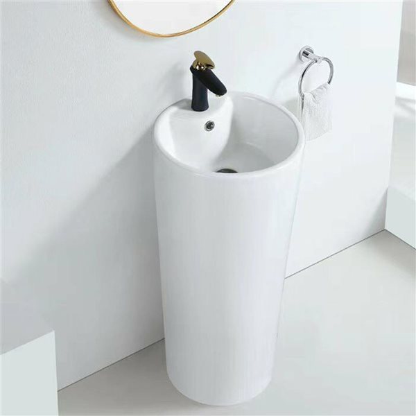 GEF Peyton 33.07-in H White Vitreous China Pedestal Sink Combo