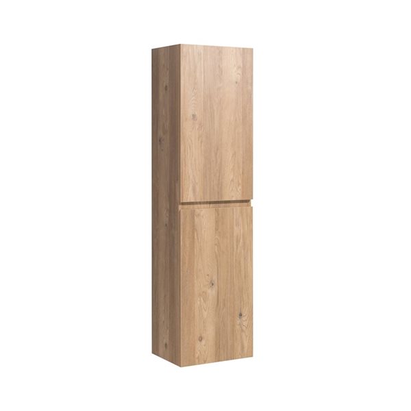 Armoire à linge murale en MDF au fini chêne brut Almere de GEF 15,75 po l. x 59,06 po h. x 11,81 po p.