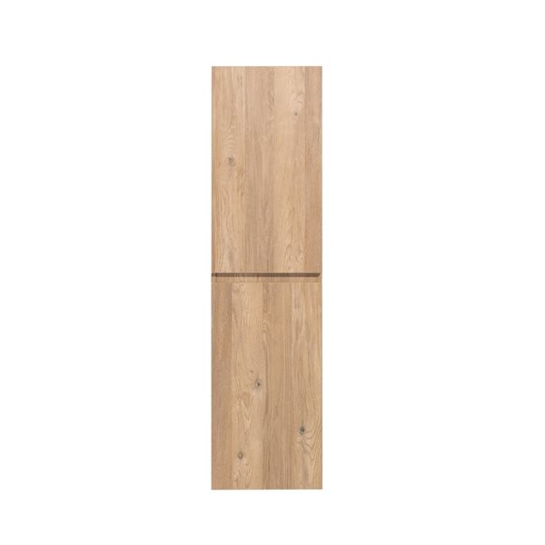 GEF Almere 15.75-in W x 59.06-in H x 11.81-in D Rough Oak MDF Wall-Mount Linen Cabinet