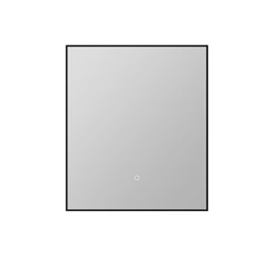 Sera Ella 24 x 28-in LED Black Rectangular Bathroom Mirror