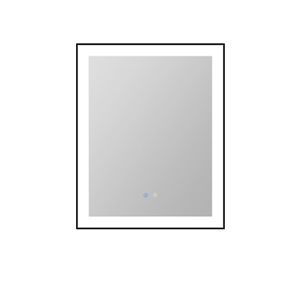 Sera Mary 24 x 30-in LED Fog Free Black Rectangular Bathroom Mirror