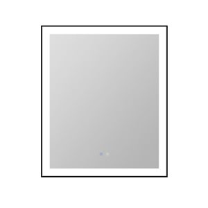 Sera Mary 30 x 35-in LED Fog Free Black Rectangular Bathroom Mirror