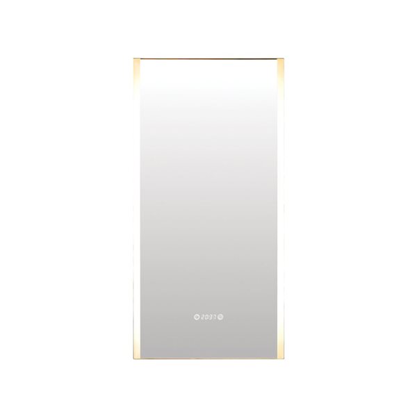 Miroir rectangulaire de salle de bain blanc à DEL Isabel 20 x 40 po de Sera