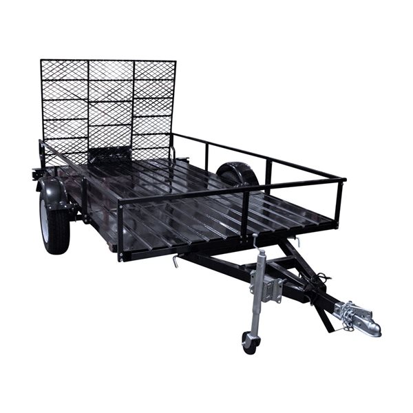 Image of Dk2 | Steel Utility Trailer With Ramp Gate Black 6-Ft X 10-Ft | Rona