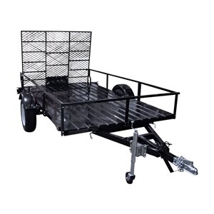 Dk2 Steel Utility Trailer With Ramp Gate Black 6-ft x 10-ft