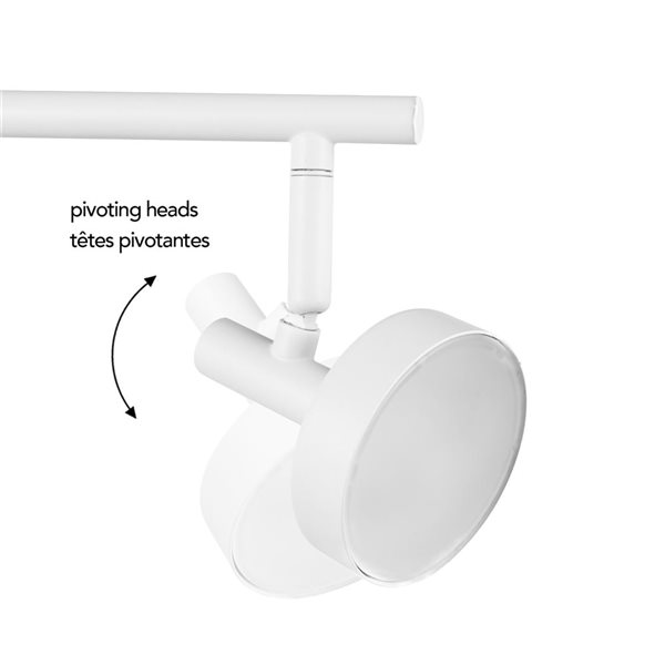 Globe Electric Track Lighting 19-in 3-Light 22.5W Dimmable LED Integrated Matte White