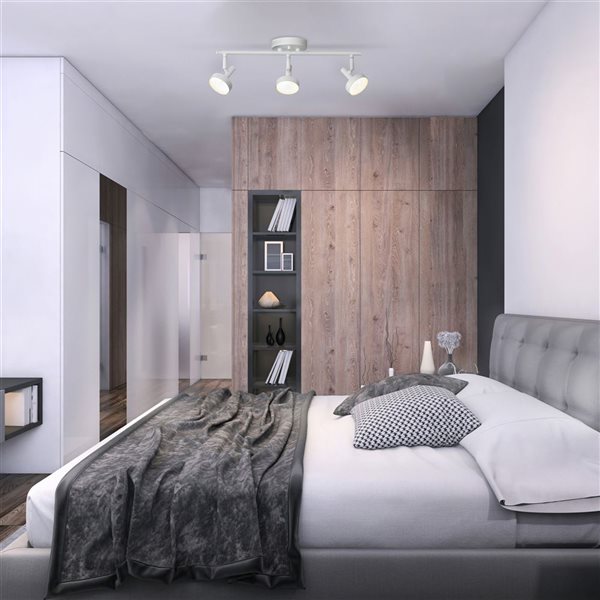 Globe Electric Track Lighting 19-in 3-Light 22.5W Dimmable LED Integrated Matte White