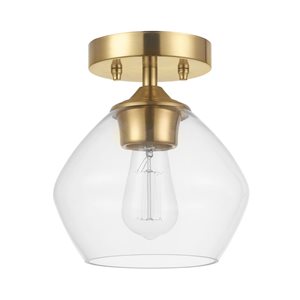 Globe Electric Semi-Flush Mount Ceiling Light 1 Bulb with Clear Glass Shade