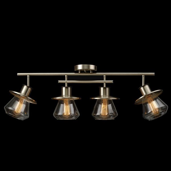 Globe Electric Lighting Kit  4-Light Brushed Nickel Track with Clear Glass Shades