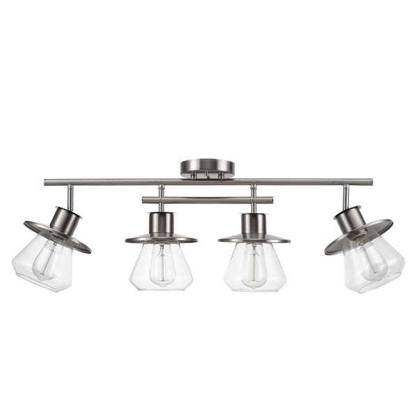 Globe Electric Lighting Kit  4-Light Brushed Nickel Track with Clear Glass Shades