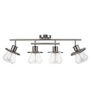 Globe Electric Lighting Kit  4-Light Brushed Nickel Track with Clear Glass Shades