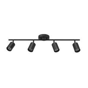 Globe Electric Lighting Bar 30-in 4-Light Matte Black Track