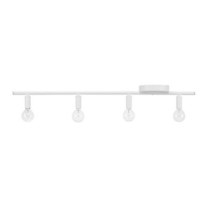 Globe Electric Track Lighting 29-in 4-Light Matte White Slim Profile