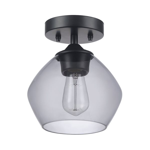 Globe Electric Semi-Flush Mount Ceiling Light 1Bulb with Smoked Glass ...