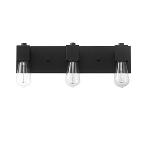 Globe Electric Vanity Light 18-in 3 Bulbs Matte Black