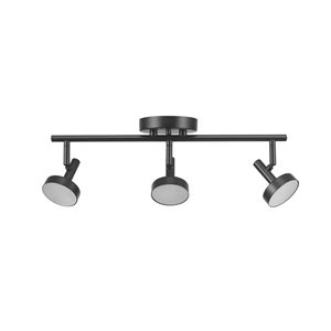 Globe Electric Track Lighting 19-in 3-Light 22.5W Dimmable LED Integrated Matte Black