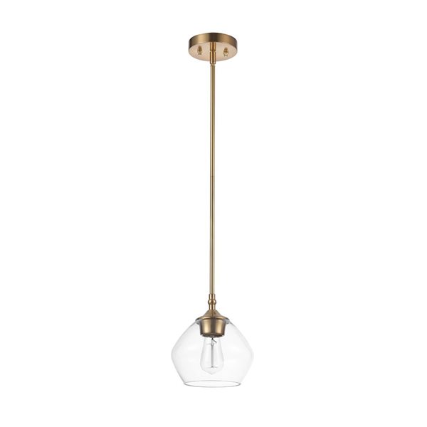 Globe Electric Pendant Lighting 1 Bulb Matte Brass With Clear Glass   332014693 MainImage 001 L 