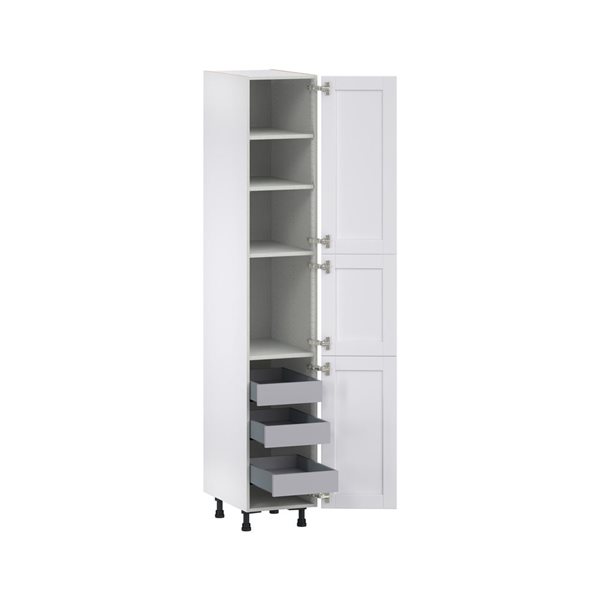 Hugo&Borg Rosemont 15 x 89.5 x 24.88 Glacier White Door And Drawer Pantry Semi-Custom Cabinet