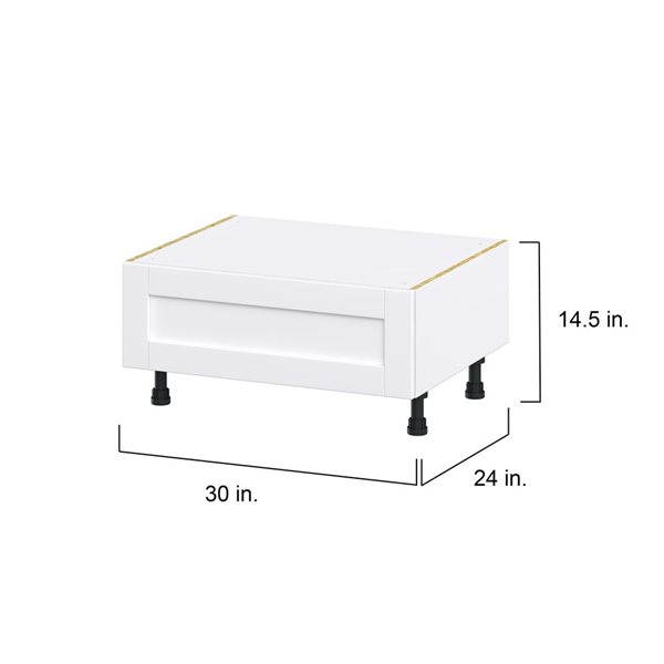 Hugo&Borg Rosemont 30 x 14.5 x 24.88 Glacier White Drawer Base Semi-Custom Cabinet