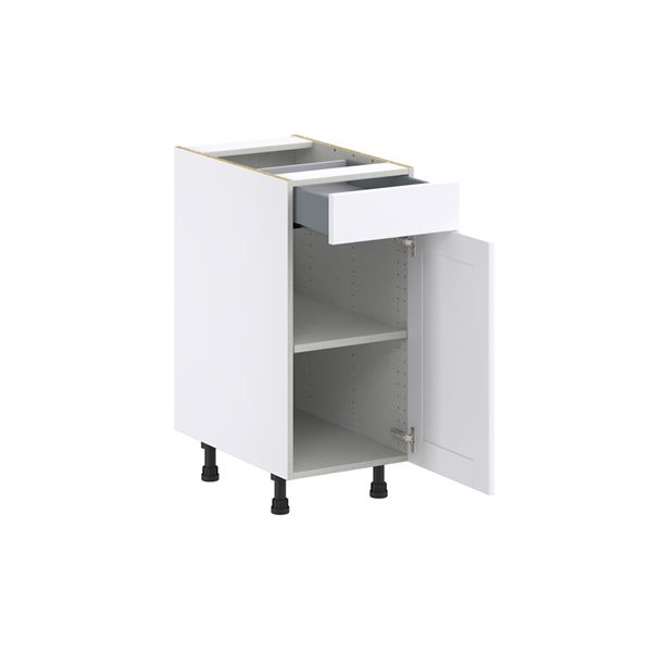 Hugo&Borg Rosemont 15 x 34.5 x 24.88 Glacier White Door And Drawer Base Semi-Custom Cabinet