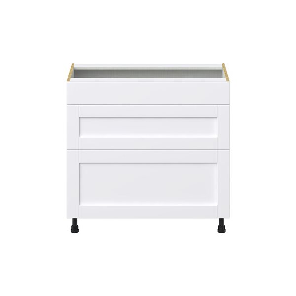 Hugo&Borg Rosemont 36 x 34.5 x 24.88 Glacier White Drawer Base Semi-Custom Cabinet