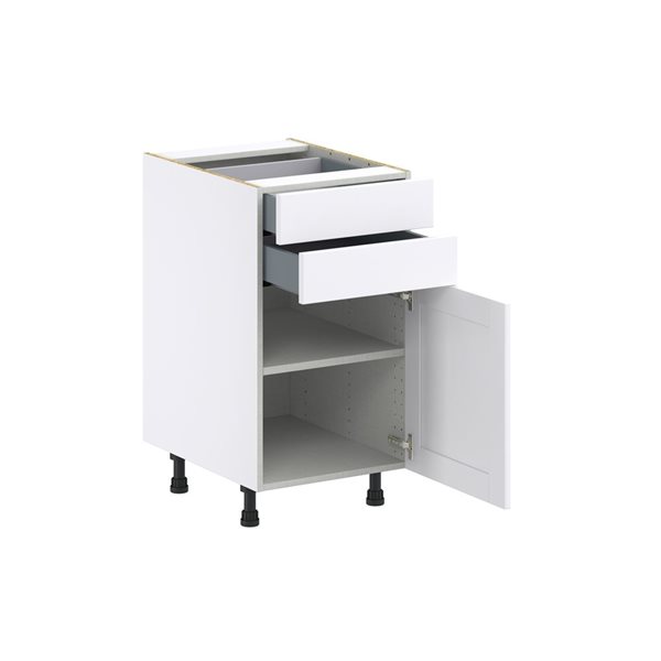 Hugo&Borg Rosemont 18 x 34.5 x 24.88 Glacier White Door And Drawer Base Semi-Custom Cabinet