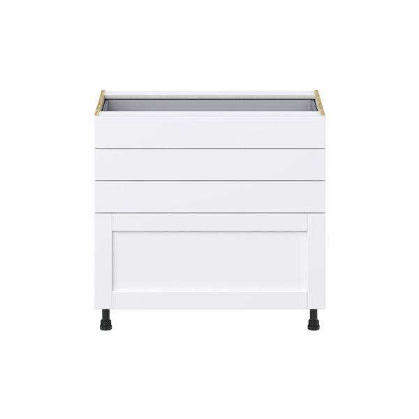 Hugo&Borg Rosemont 36 x 34.5 x 24.88 Glacier White Drawer Base Semi-Custom Cabinet