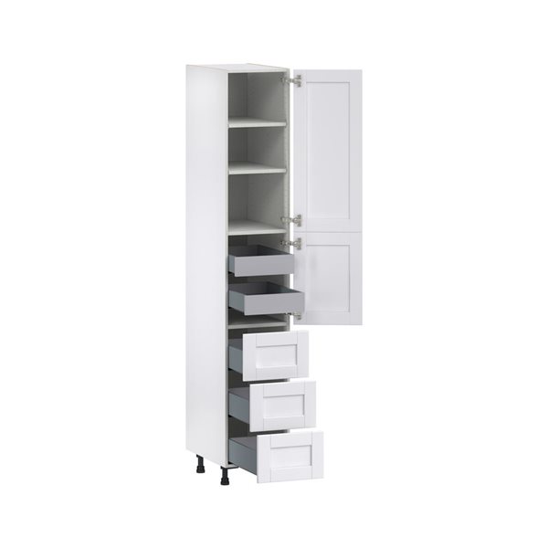 Hugo&Borg Rosemont 15 x 89.5 x 24.88 Glacier White Door And Drawer Pantry Semi-Custom Cabinet