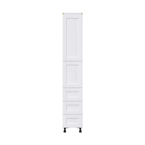 Hugo&Borg Rosemont 15 x 89.5 x 24.88 Glacier White Door And Drawer Pantry Semi-Custom Cabinet