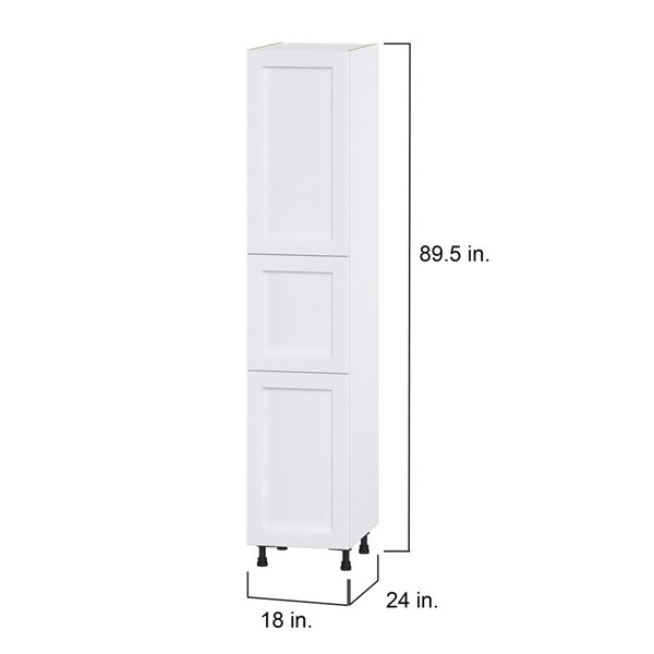 Hugo&Borg Rosemont 18 x 89.5 x 24.88 Glacier White Door Pantry Semi-Custom Cabinet