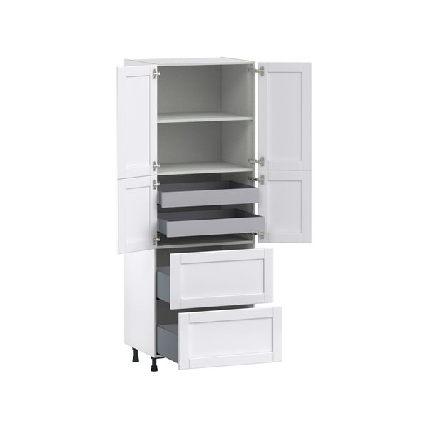 Hugo&Borg Rosemont 30 x 84.5 x 24.88 Glacier White Door And Drawer Pantry Semi-Custom Cabinet