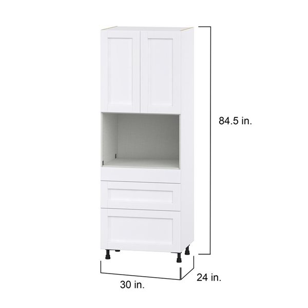 Hugo&Borg Rosemont 30 x 84.5 x 24.88 Glacier White Door And Drawer Pantry Semi-Custom Cabinet