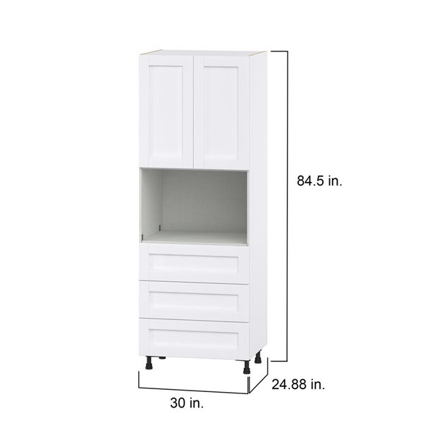 Hugo&Borg Rosemont 30 x 84.5 x 24.88 Glacier White Door And Drawer Pantry Semi-Custom Cabinet