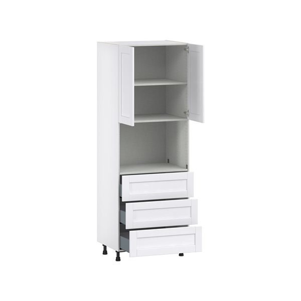 Hugo&Borg Rosemont 30 x 84.5 x 24.88 Glacier White Door And Drawer Pantry Semi-Custom Cabinet