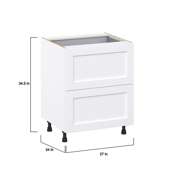 Hugo&Borg Rosemont 27 x 34.5 x 24.88 Glacier White Drawer Base Semi-Custom Cabinet