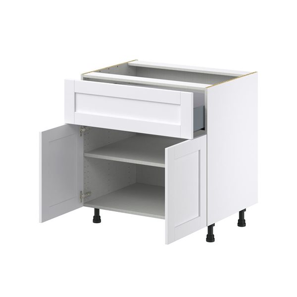 Hugo&Borg Rosemont 33 x 34.5 x 24.88 Glacier White Door And Drawer Base Semi-Custom Cabinet