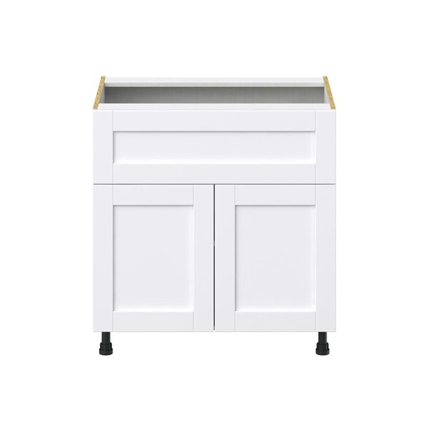 Hugo&Borg Rosemont 33 x 34.5 x 24.88 Glacier White Door And Drawer Base Semi-Custom Cabinet