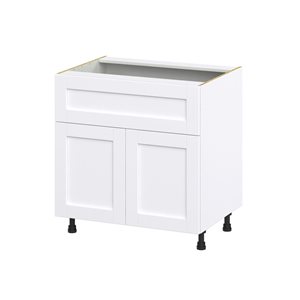 Hugo&Borg Rosemont 33 x 34.5 x 24.88 Glacier White Door And Drawer Base Semi-Custom Cabinet