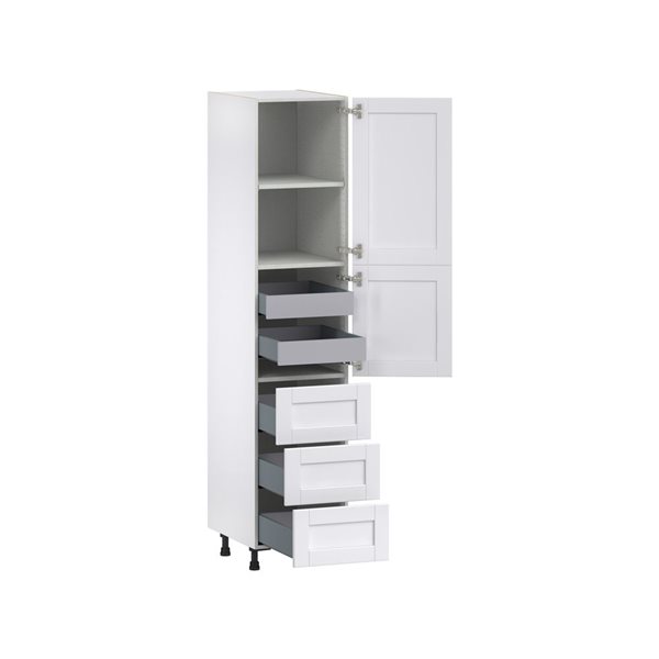 Hugo&Borg Rosemont 18 x 84.5 x 24.88 Glacier White Door And Drawer Pantry Semi-Custom Cabinet