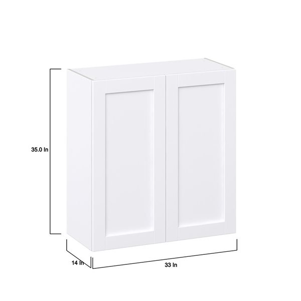 Hugo&Borg Rosemont 33 x 35 x 14.88 Glacier White Door Wall Semi-Custom Cabinet