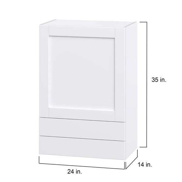 Hugo&Borg Rosemont 24 x 35 x 14.88 Glacier White Door And Drawer Wall Semi-Custom Cabinet