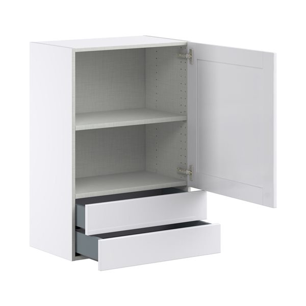 Hugo&Borg Rosemont 24 x 35 x 14.88 Glacier White Door And Drawer Wall Semi-Custom Cabinet