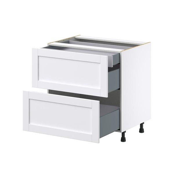 Hugo&Borg Rosemont 33 x 34.5 x 24.88 Glacier White Drawer Base Semi-Custom Cabinet