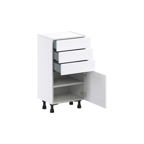 Hugo&Borg Rosemont 18 x 34.5 x 14.88 Glacier White Door And Drawer Base Semi-Custom Cabinet