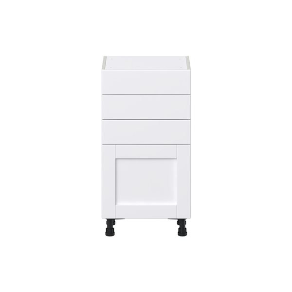 Hugo&Borg Rosemont 18 x 34.5 x 14.88 Glacier White Door And Drawer Base Semi-Custom Cabinet